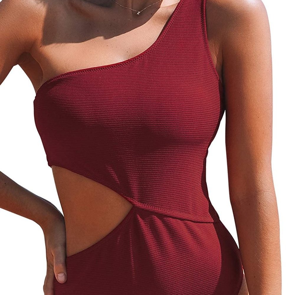 Women's Candy Rain One Shoulder One-Piece Swimsuit - Picture 1 of 5
